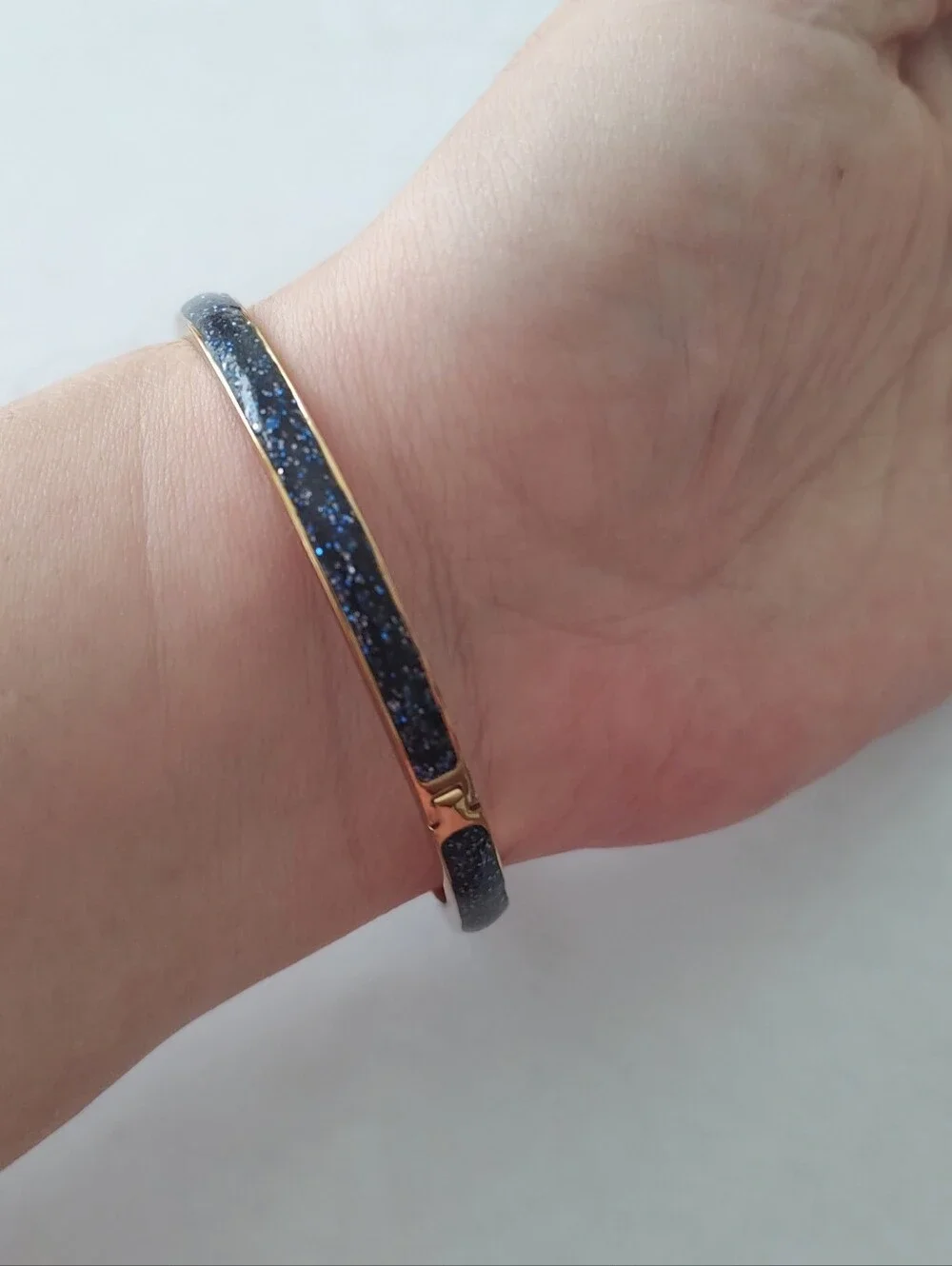 Kate Spade Blue Glitter Hinge Bracelet